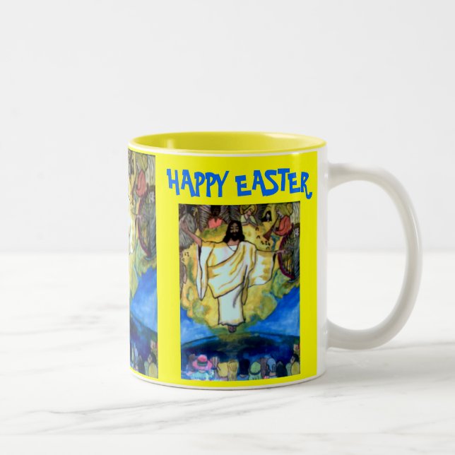 DIE RAPTURE EASTER-Tasse Zweifarbige Tasse (Rechts)