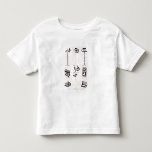 Die Rasierausrüstung der Männer, von einem Kleinkind T-shirt