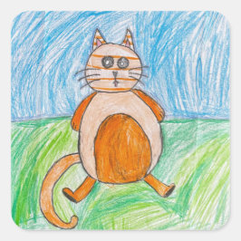 Die RAT im HAT Quadratischer Aufkleber