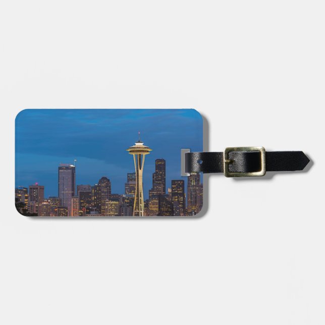 Die Raumnähe und das Stadtzentrum von Seattle Gepäckanhänger (Vorderseite horizontal)