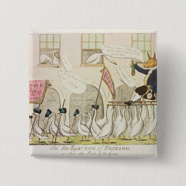Die Re-Wahl von Reynard oder von Fox Button (Vorderseite)
