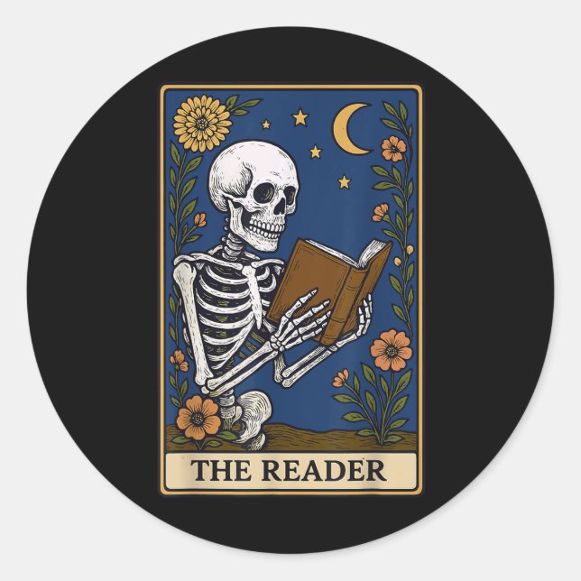 Die Reader-Tarot-Karte Runder Aufkleber (Vorderseite)