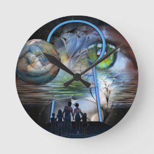 Die Realität verändert sich Runde Wanduhr