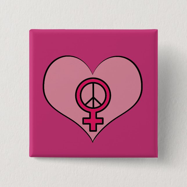 Die Recht-Protest-Herz-feministischer Button (Vorderseite)