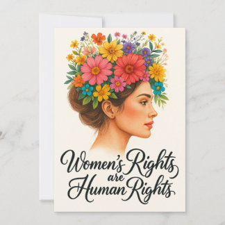 Die Rechte der Frau sind Menschenrechte und floral Dankeskarte