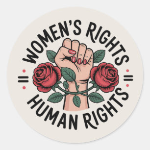 Die Rechte der Frauen sind Menschenrechte Runder Aufkleber