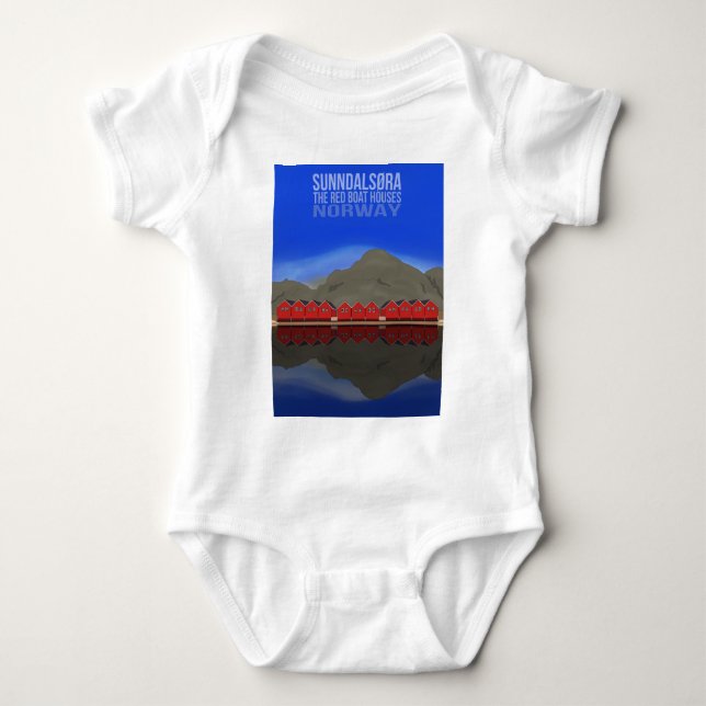 Die Red Boat Houses Sunndalsøra Norwegen Baby Strampler (Vorderseite)