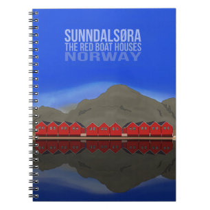Die Red Boat Houses Sunndalsøra Norwegen Leinwand Notizblock