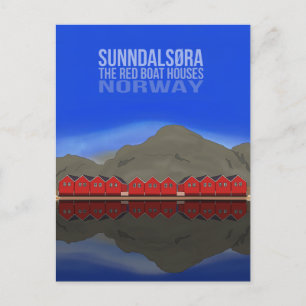 Die Red Boat Houses Sunndalsøra Norwegen Postkarte