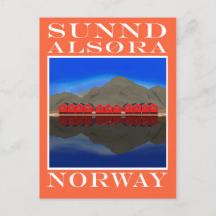 Die Red Boat Houses Sunndalsøra Norwegen Postkarte