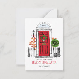 Die Red Holiday Weihnachtsstür Mini-Karte Mitteilungskarte