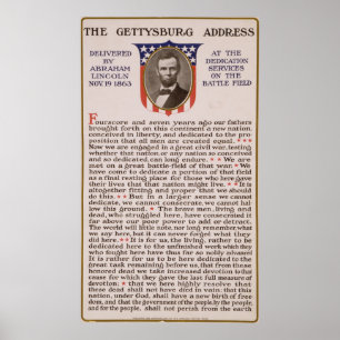 Die Rede von Abraham Lincoln 1863 in Gettysburg Poster