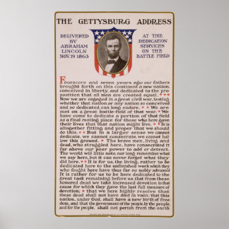 Die Rede von Abraham Lincoln 1863 in Gettysburg Poster