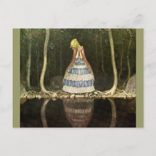 Die Reflexion der Prinzessin im Pool Postkarte