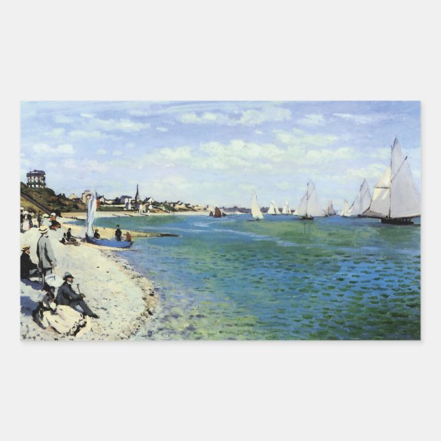 Die Regatta in Saint-Adresse Rechteckiger Aufkleber (Vorderseite)