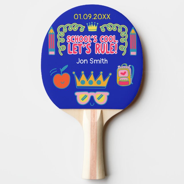 "Die Regel des coolen lassend" Personalisiertes Ge Tischtennis Schläger (Rückseite)