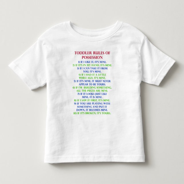 Die Regeln des Kleinkind-Kindes des Kleinkind T-shirt (Vorderseite)