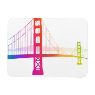 Die Regenbogen-Art Golden gate bridges   Magnet