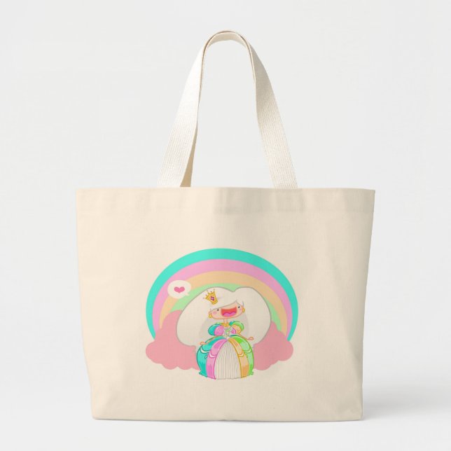Die Regenbogen-Prinzessin Jumbo Stoffbeutel (Vorne)