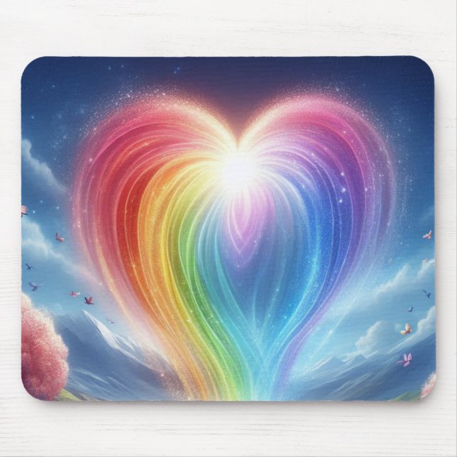 Die Regenbogenfarben der Liebe auf einem dicken Co Mousepad (Vorne)