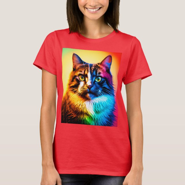 die Regenbogenkatze T-Shirt (Vorderseite)