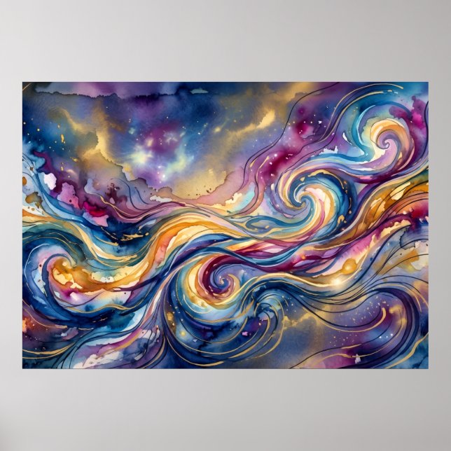 Die Regenbogenströmung der Geist-Fluss-Wandkunst Poster (Vorne)