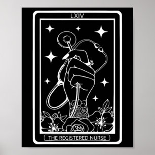 Die Registered Nurse Tarot Card Rn Stethoscope Wit Poster