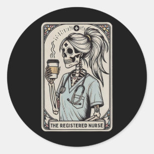 Die registrierte Krankenversicherung Tarot Card Sk Runder Aufkleber