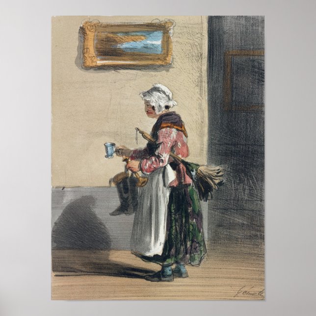 Die Reinigungsdame von "Les Femmes de Paris" Poster (Vorne)