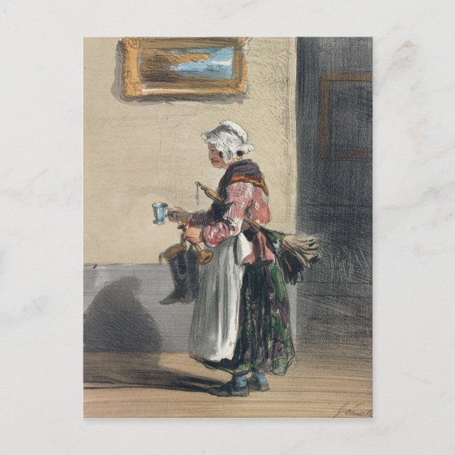 Die Reinigungsdame von "Les Femmes de Paris" Postkarte (Vorderseite)