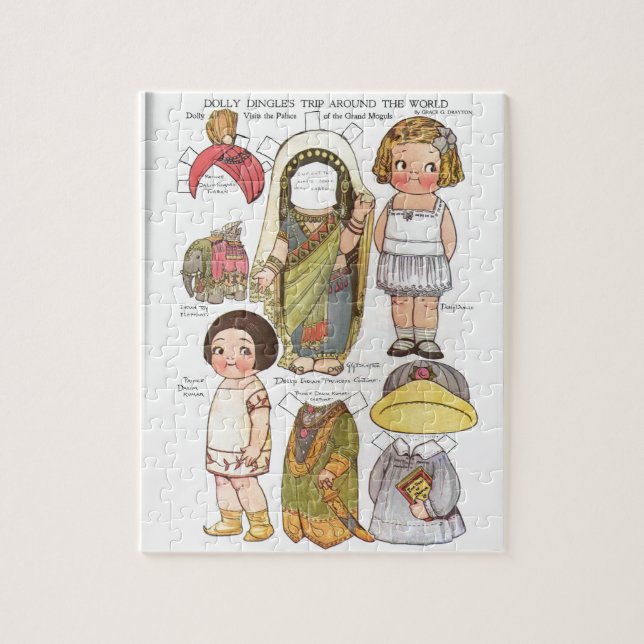 Die Reise-auf der ganzen Welt Papier-Puppen (Vertikal)