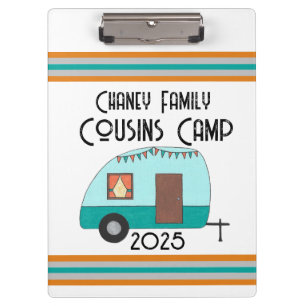 Die Reise-Cousin Camp Retro Camper Klemmbrett