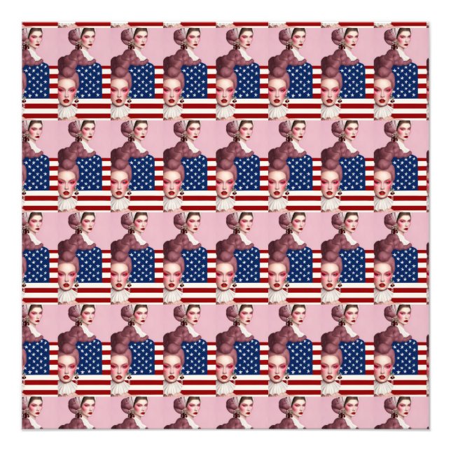Die Reise der amerikanischen Flagge: Eine Visuelle Fotodruck (Vorne)
