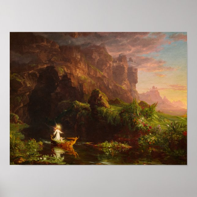 Die Reise des Lebens, Kindheit von Thomas Cole Poster (Vorne)