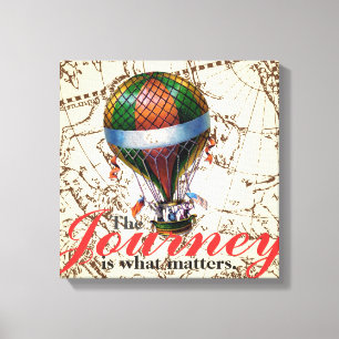 Die Reise Heißluftballon am Sternenhimmel 13 x 13 Leinwanddruck