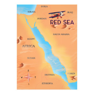Die Reise Karte vom Roten Meer Fotodruck