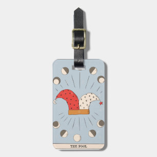 Die Reise mit dem Narren Tarot-Karton in den Mondp Gepäckanhänger