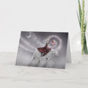 Die Reisejungfer und Polarbär Fantasy-Kunst Karte