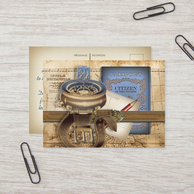 Die Reisend-Minipostkarten-Visitenkarte Visitenkarte (Vorderseite/Rückseite Beispiel)