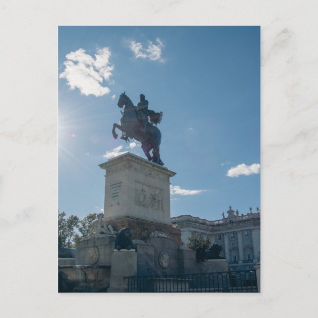 Die Reitstatue von Philip IV Postkarte (Vorderseite)