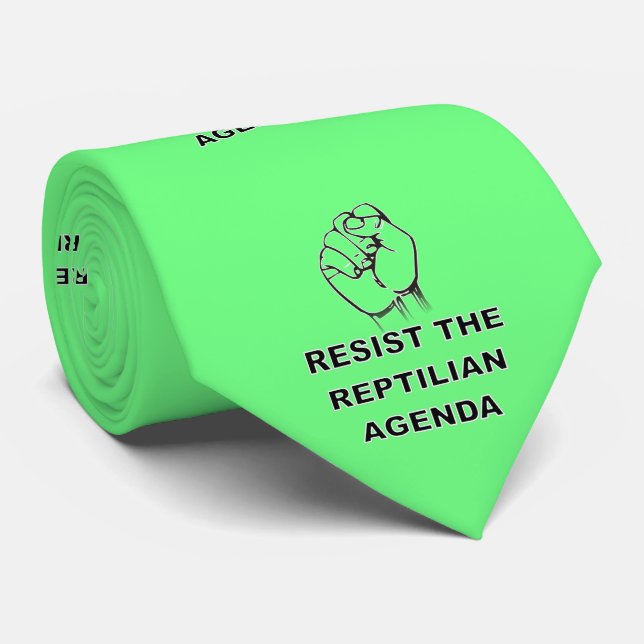 Die Reptilien-Agenda Green Krawatte (Gerollt)