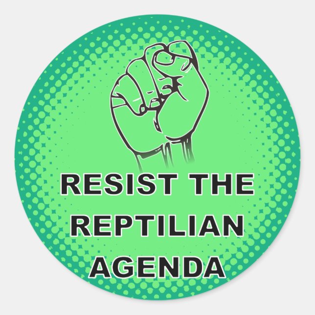Die Reptilienagenda benutzerdefiniert aufhalten Runder Aufkleber (Vorderseite)