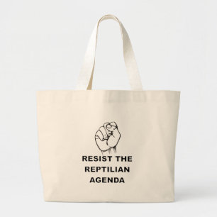 Die Reptilienagenda widerstehen Jumbo Stoffbeutel