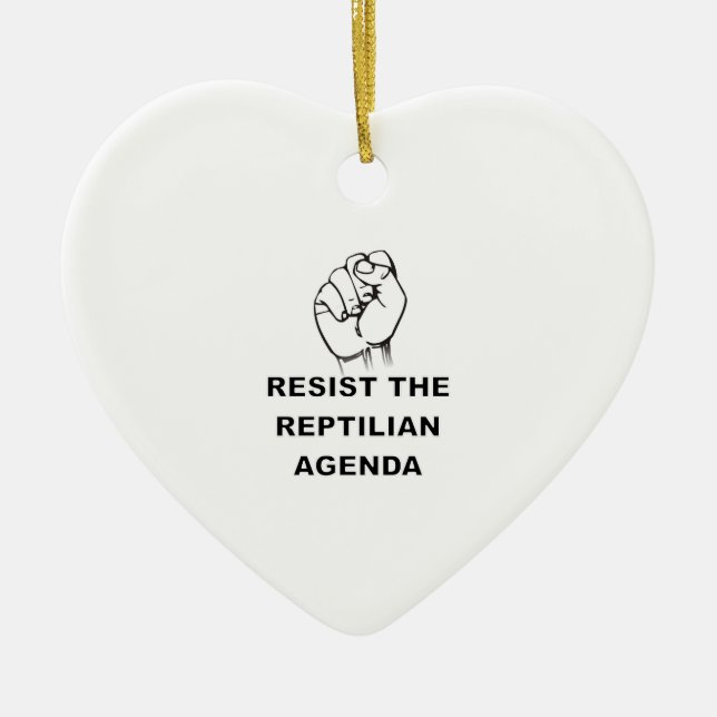 Die Reptilienagenda widerstehen Keramikornament (Vorne)