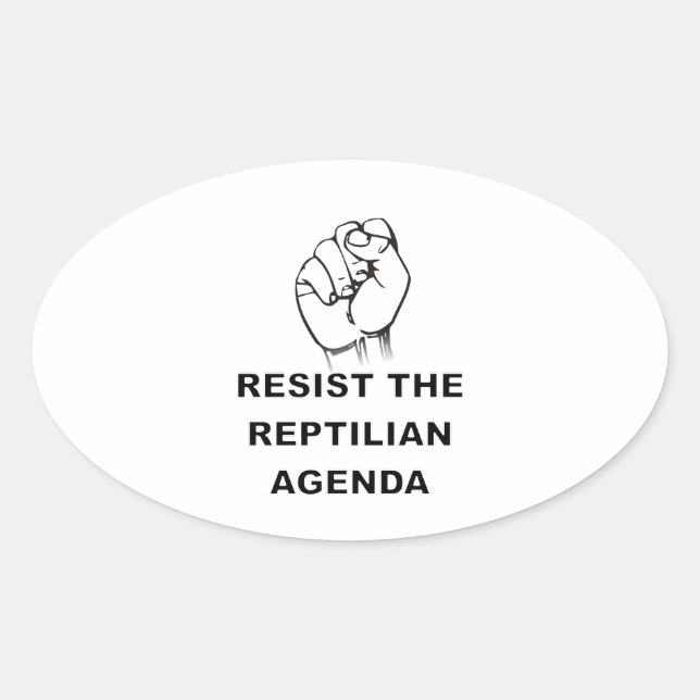 Die Reptilienagenda widerstehen Ovaler Aufkleber (Vorderseite)