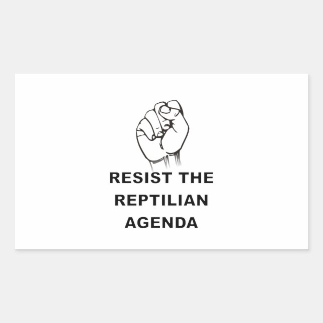 Die Reptilienagenda widerstehen Rechteckiger Aufkleber (Vorderseite)