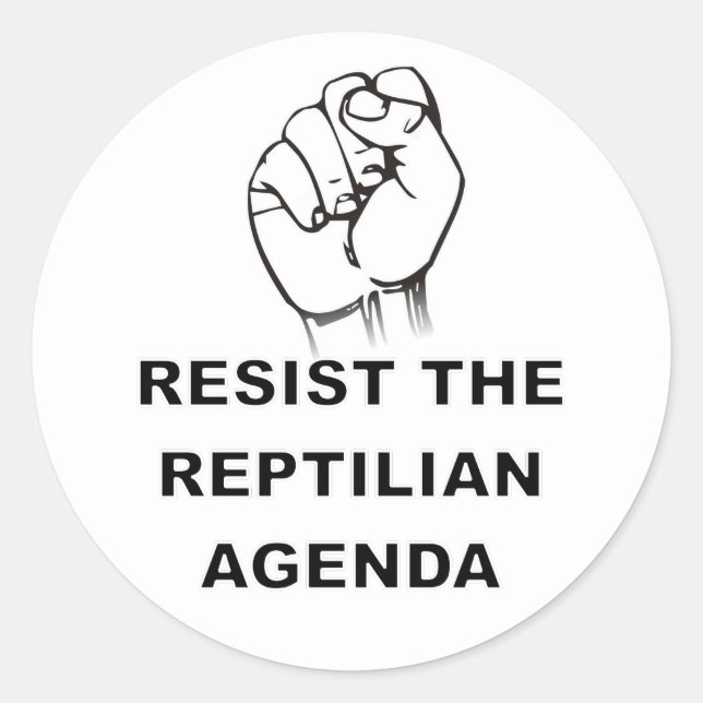 Die Reptilienagenda widerstehen Runder Aufkleber (Vorderseite)