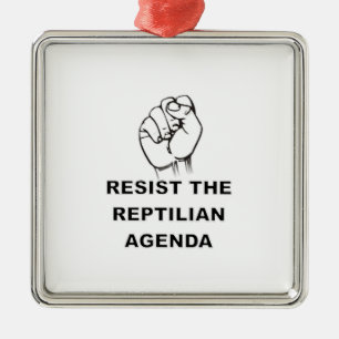 Die Reptilienagenda widerstehen Silbernes Ornament