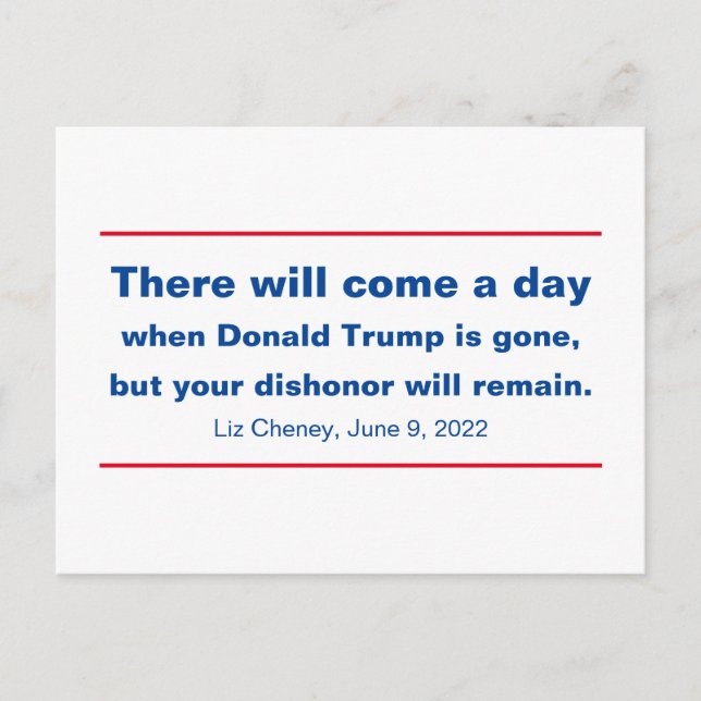 Die Republikaner, Ihre Ehrerbietung wird Cheney Zi Postkarte (Vorderseite)