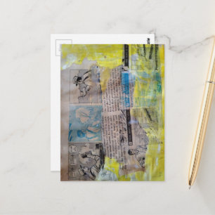 Die Retro-Arbeitenden Männer Mixed Media Collage Postkarte